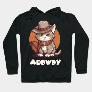 Funny Cat Cowboy Cowgirl Meow Howdy Meowdy Hoodie